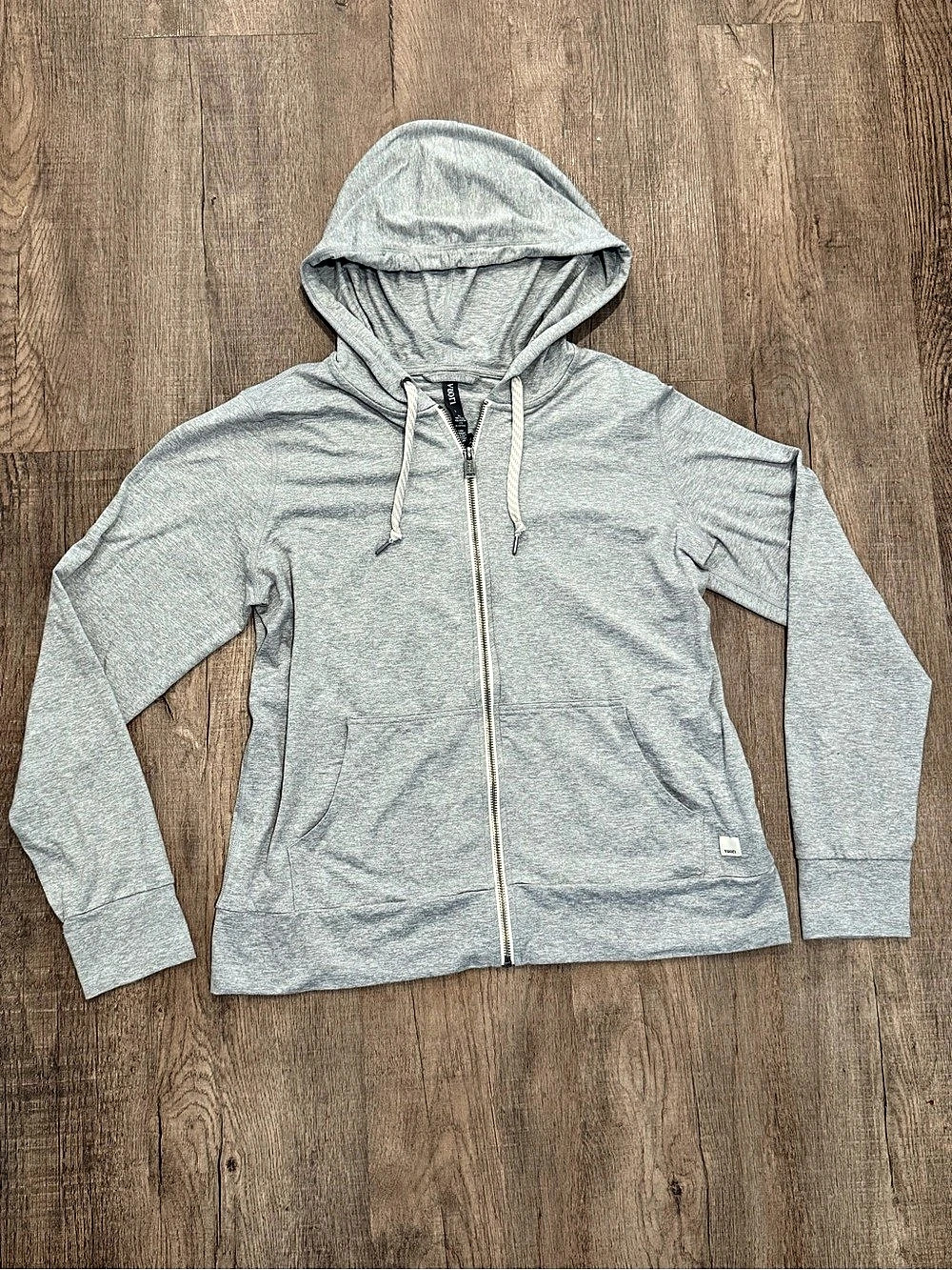 Vuori Halo Performance Hoodie 2.0 Gray Hooded Zip Jacket Large